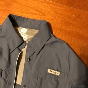 Blue Columbia rain jacket